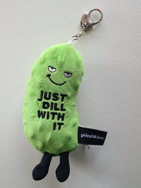Punchkins Just Dill With It Pickle Plush Keychain